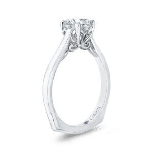 14K White Gold Cushion Cut Diamond Solitaire Engagement Ring (Semi-Mount)- Wholesale Diamonds TX