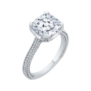 Cushion Cut Diamond Engagement Ring In 18K White Gold (Semi-Mount)- Wholesale Diamonds TX