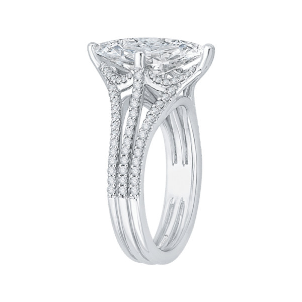 18K White Gold Marquise Diamond Engagement Ring (Semi-Mount)- Wholesale Diamonds TX