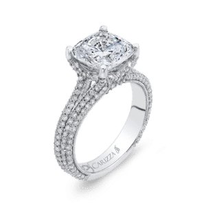 18K White Gold Cushion Diamond Engagement Ring (Semi-Mount)- Wholesale Diamonds TX