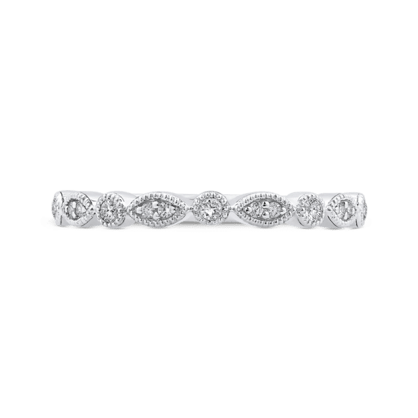 Round Diamond Half-Eternity Wedding Band In 14K White Gold- Wholesale Diamonds TX