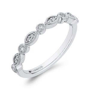 Round Diamond Half-Eternity Wedding Band In 14K White Gold- Wholesale Diamonds TX