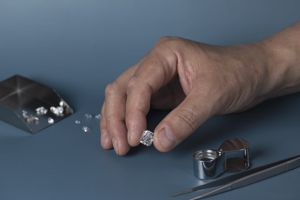 inspecting diamonds